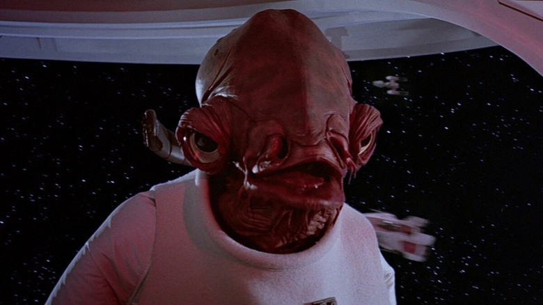 Tim Rose as Admiral Ackbar looking angry in Star Wars: Return of the Jedi