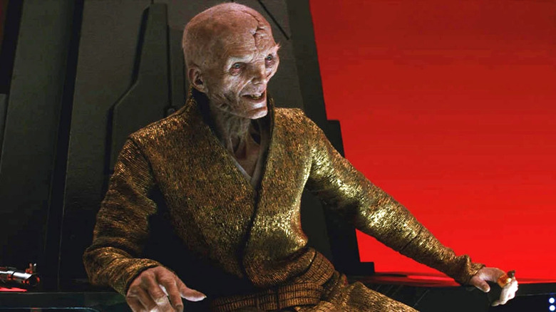 Andy Serkis as Supreme Leader Snoke in Star Wars: The Last Jedi