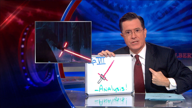 Stephen Colbert lightsaber