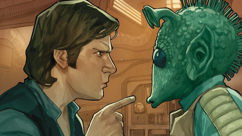 Han Solo and Greedo in "Star Wars: Han Solo & Chewbacca" #2