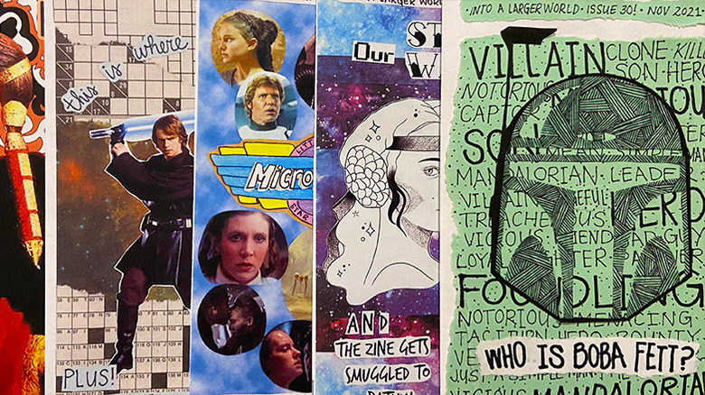 A spread of "Into a Larger World" Zines