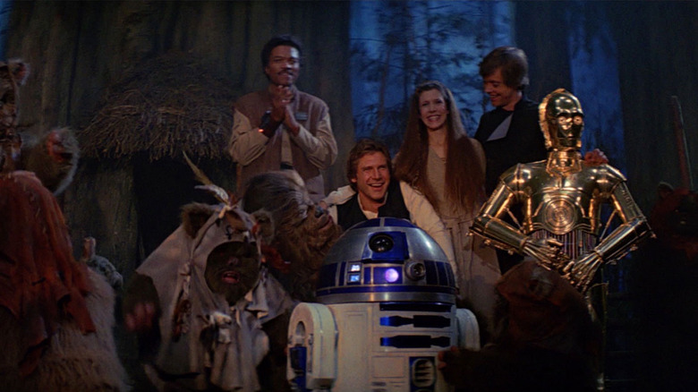 The cast of "Star Wars: Return of the Jedi"