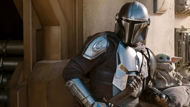 Din Djarin and Grogu in The Mandalorian