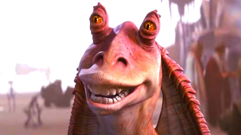 Jar Jar Binks smiling