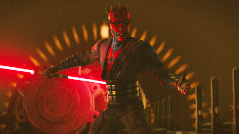Maul wielding his double-bladed lightsaber in Star Wars: Maul - Shadow Lord