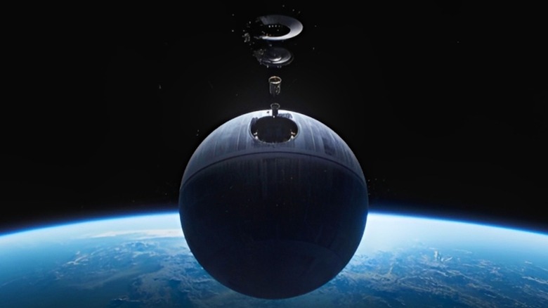 The construction of the Death Star nears completion in 