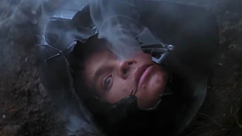 Luke Skywalker in Vader's helmet in The Empire Strikes Back