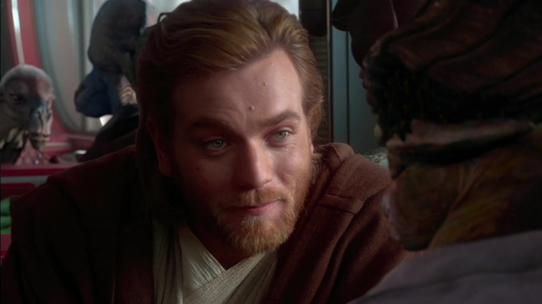 Obi-Wan talking to Dexter Jettstar at a diner in Star Wars: Attack of the Clones