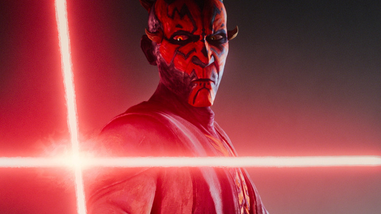 Maul blocking another lightsaber with his own in Star Wars: Maul - Shadow Lord
