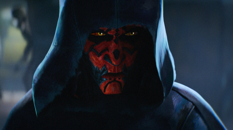 Maul wearing a hood and glaring in Star Wars: Maul - Shadow Lord