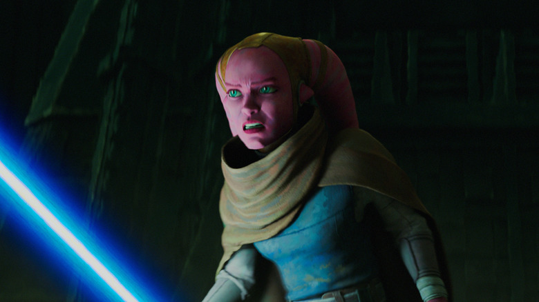 Devon Izara (Gideon Adlon) holding a blue lightsaber in Star Wars: Maul - Shadow Lord