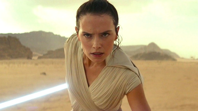Rey (Daisy Ridley) looking intense in Star Wars: Episode IX - The Rise of Skywalker