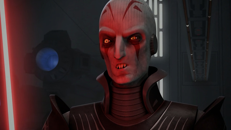 The Grand Inquisitor bearing his teeth on Star Wars Rebels