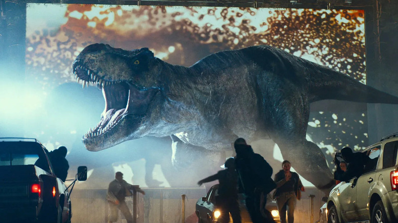 Jurassic World t rex screen