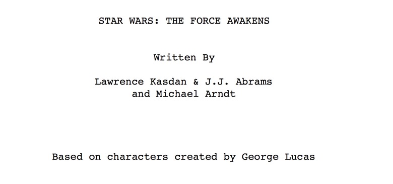 star wars: the force awakens screenplay