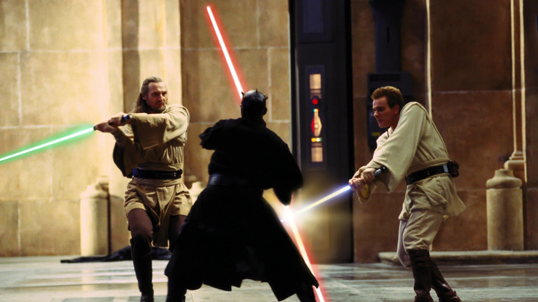 Phantom Menace Duel of Fates lightsabers Darth Maul Obi-Wan Kenobi Qui-Gon