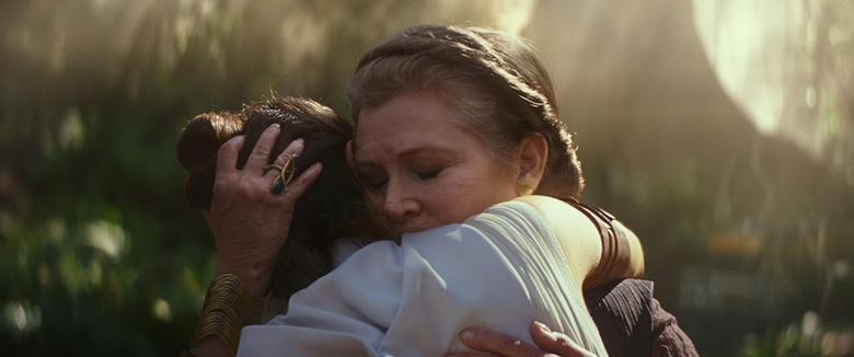 star wars the rise of skywalker carrie fisher footage