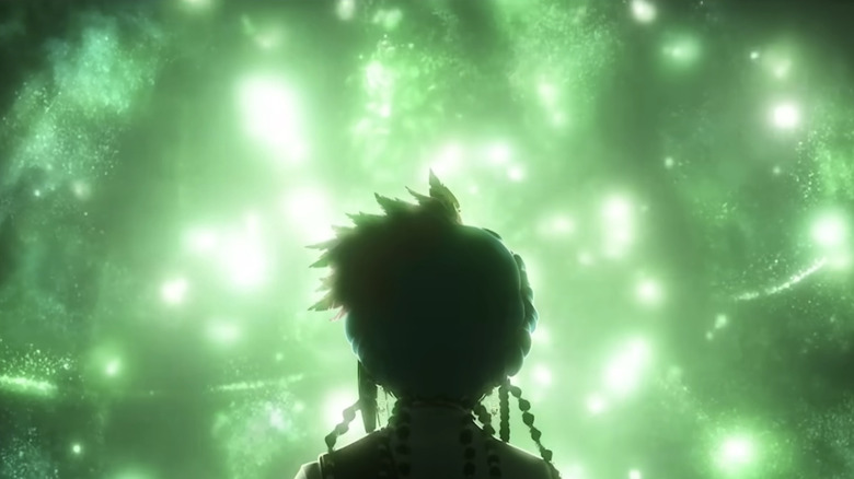 A green bioluminescent entity in Star Wars: Visions