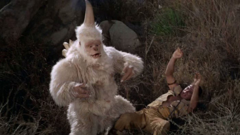 Captain Kirk fighting a mugato on Star Trek