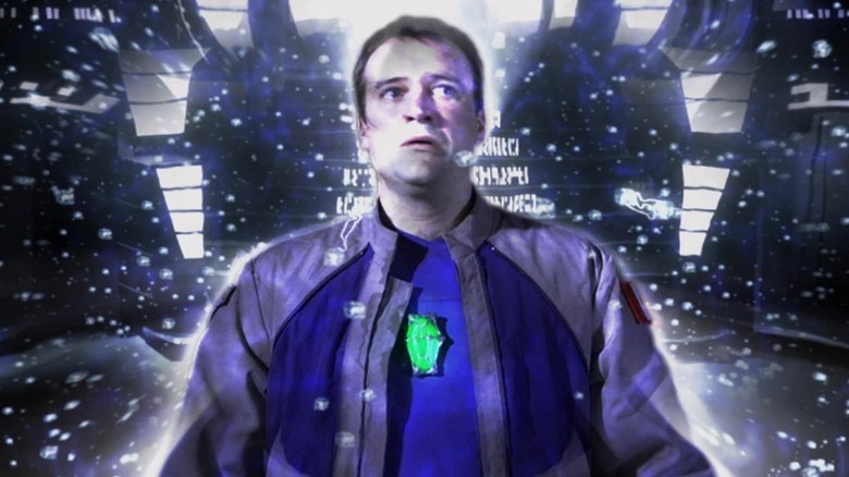 David Hewlett as Rodney McKay in an energy field on Stargate Atlantis