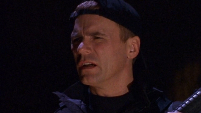 Richard Dean Anderson as Colonel Jack O'Neill looking confused in Stargate SG-1