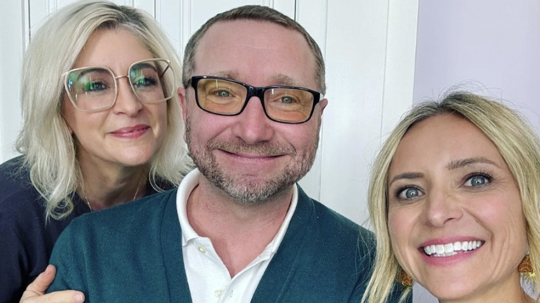 Christopher Castile with Stacy Keanan and Christine Lakin for their podcast