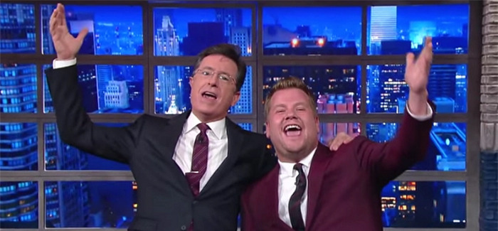 Stephen Colbert and James Corden Return to Studio