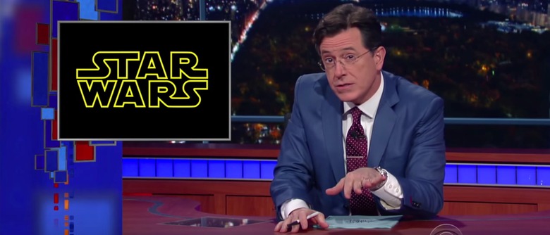 star wars marketing integration with Stephen Colbert