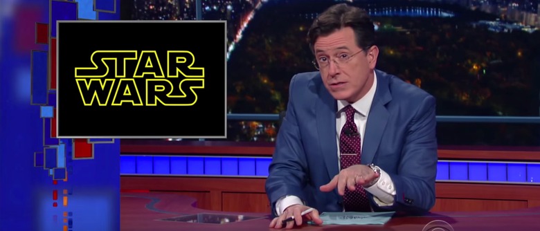 star wars marketing integration with Stephen Colbert