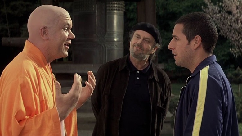 Jack Nicholson as Buddy Riddle sets up a reunion between Adam Sandler as Dave Boznick and John C. Reilly as Arnie Shankman in Anger Management.