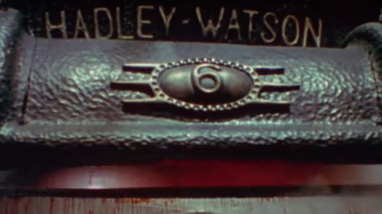 The killer laundry machine covered in blood in The Mangler