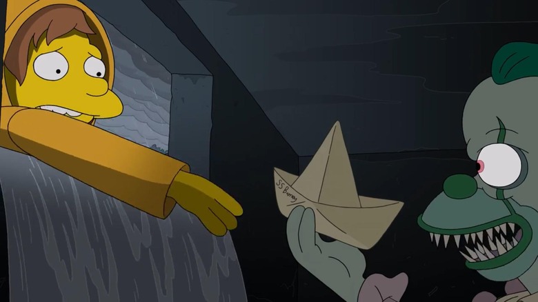 The Simpsons, young Barnie and Pennywise the Clown