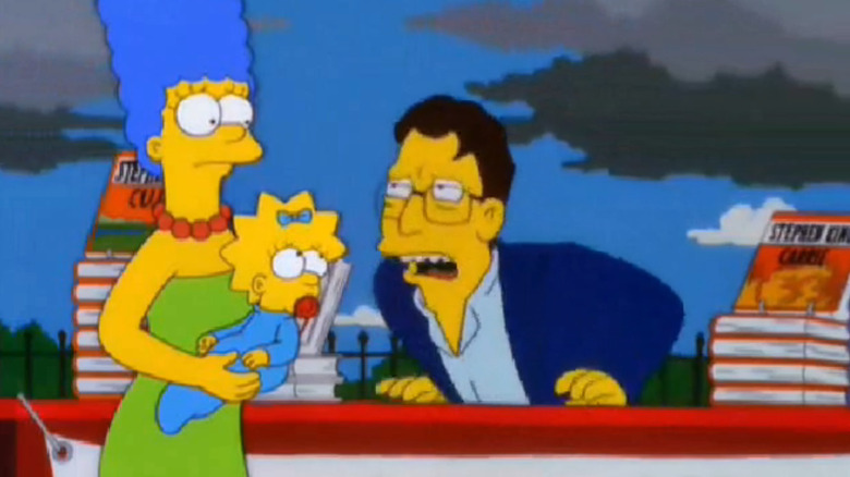 The Simpsons, Marge and Maggie talk to Stephen King