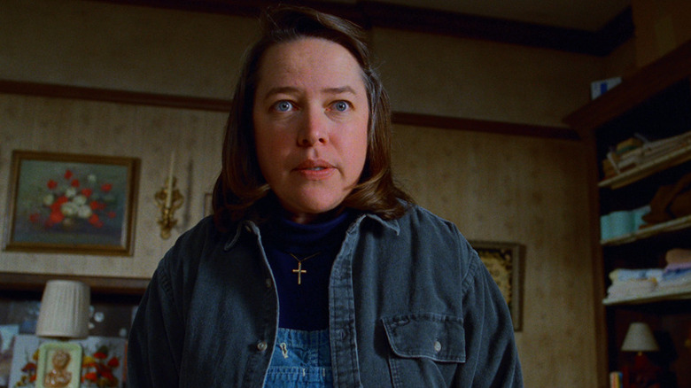 Kathy Bates, as Annie Wilkes, glaring in "Misery".