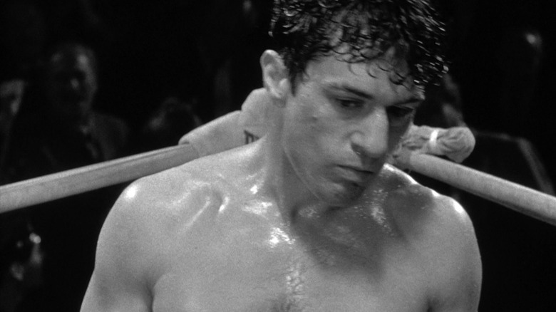 Jake LaMotta in the ring in Ranging Bull