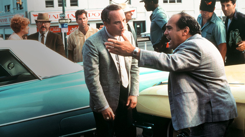 Richard Dreyfuss and Danny DeVito arguing after a fender bender in Tin Men