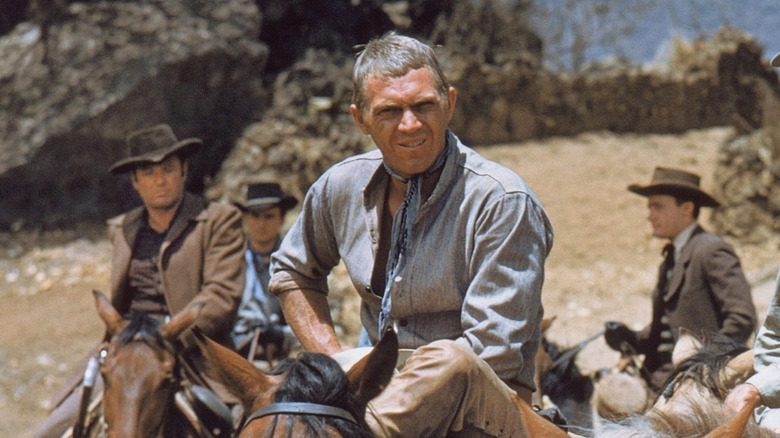 Steve McQueen sweats it out on the saddle as Vin Tanner in The Magnificent Seven