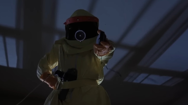 Marty McFly in a hazmat suit in Back to the Future
