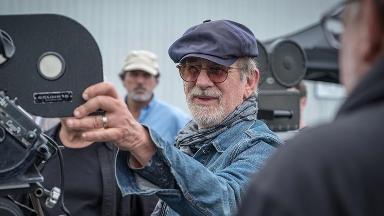 Steven Spielberg behind the scenes directing The Post