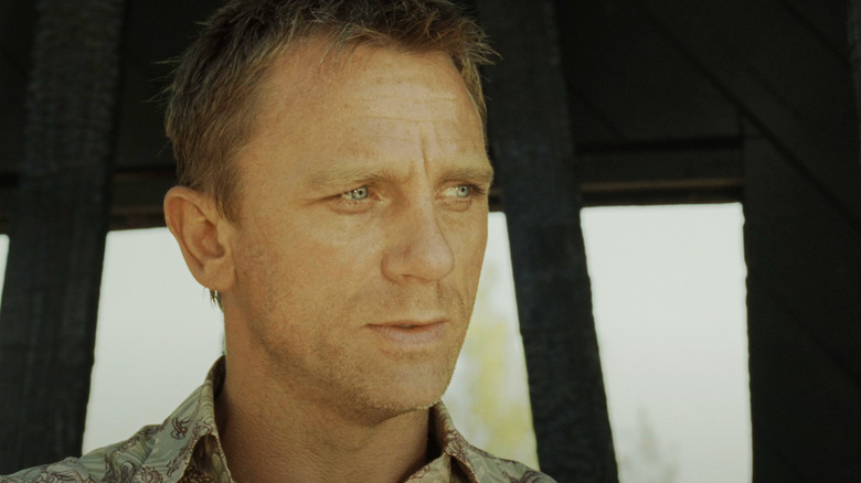 Daniel Craig as James Bond looks to his left in Casino Royale