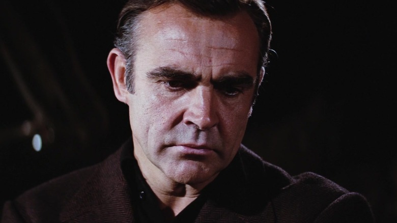 Sean Connery as James Bond is seen in closeup in Diamonds Are Forever