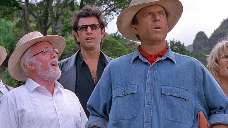 Richard Attenborough, Jeff Goldblum, and Sam Neill in Jurassic Park