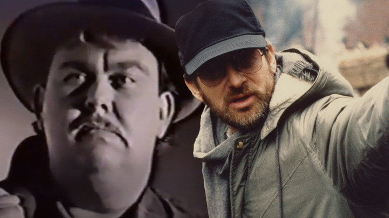 John Candy and Steven Spielberg side by side in a composite image