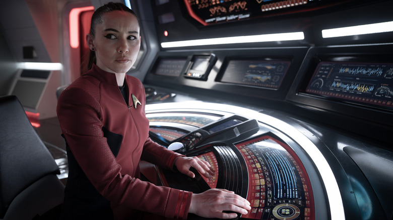 La'an at the tactical station on Star Trek: Strange New Worlds