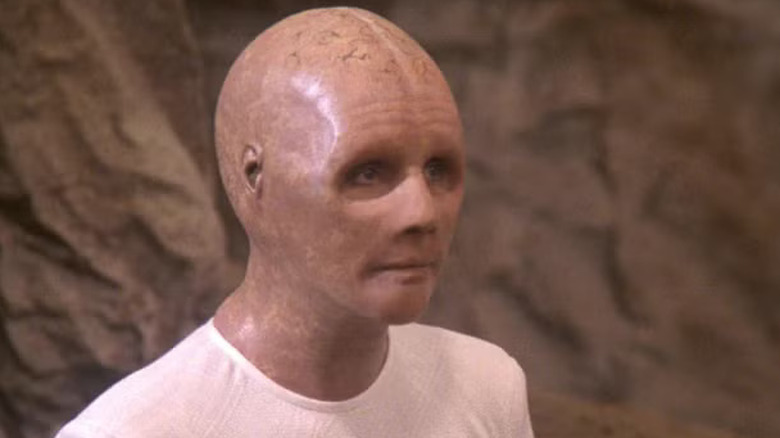 A Progenitor wearing a white shirt in Star Trek: The Next Generation
