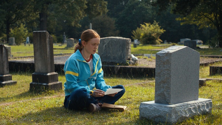 Max in a cemetary