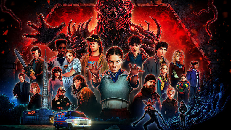 Key art for Stranger Things Season 5 depicting the main cast assembled
