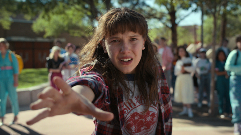 Eleven trying and failing to use her powers in Stranger Things season 4