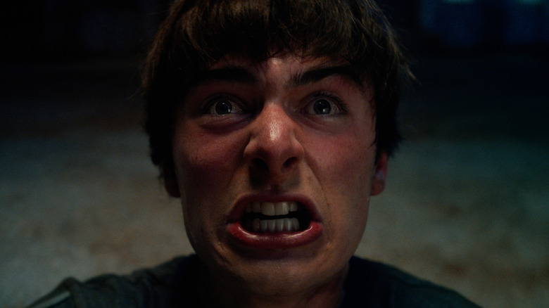 Noah Schnapp's Will Byers looking angry on 