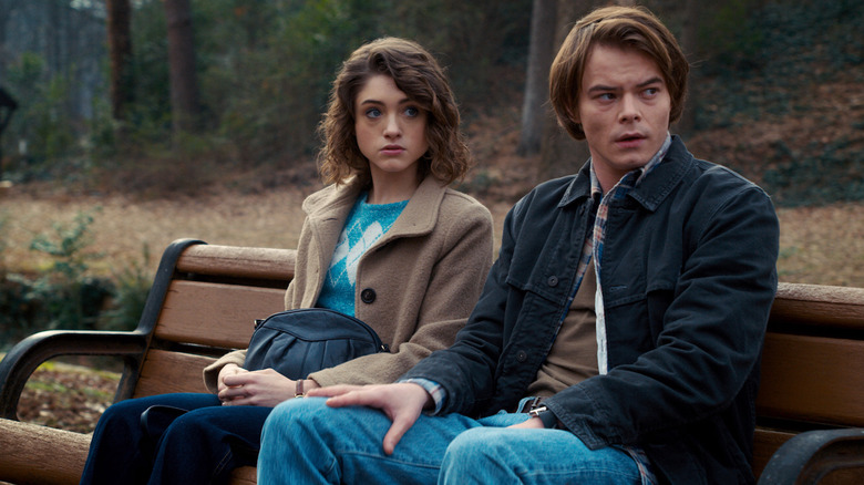 Natalia Dyer and Charlie Heaton in Stranger Things